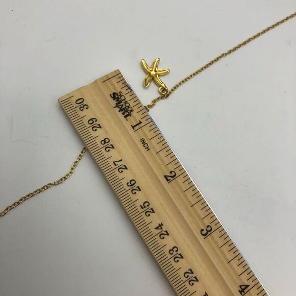 18K Gold Plated Women's Starfish Pendant Necklace Hypoallergenic Waterproof - Picture 11 of 12
